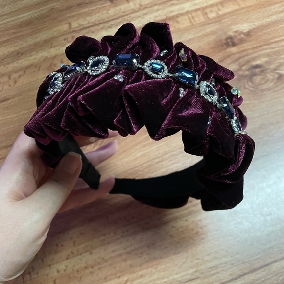 Dark Purple Ruffle Embellished Headband